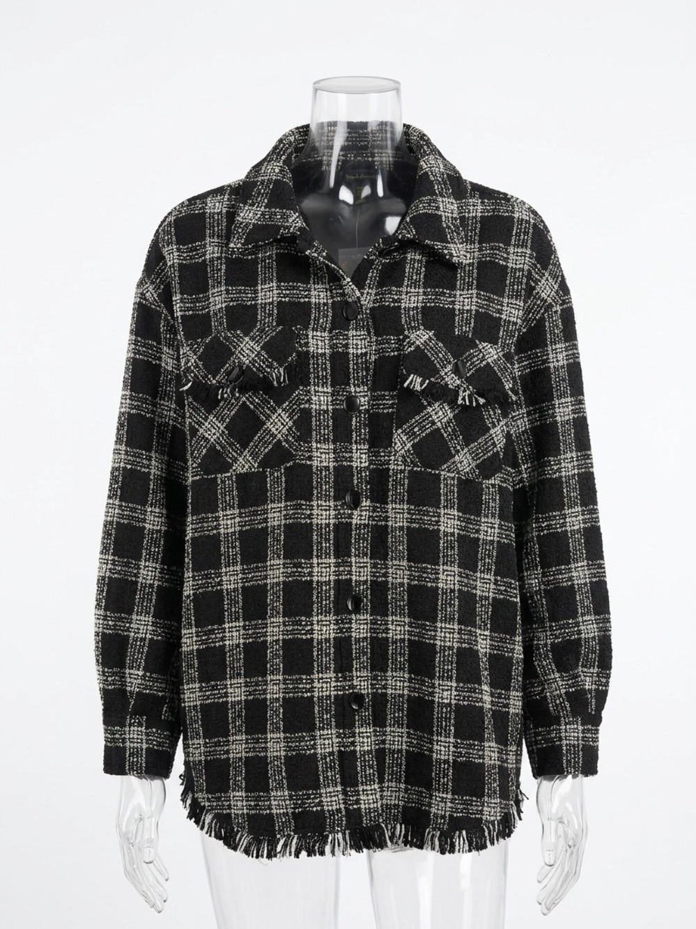 House of Harlow 1960 Black & White Plaid Button-Front Jacket